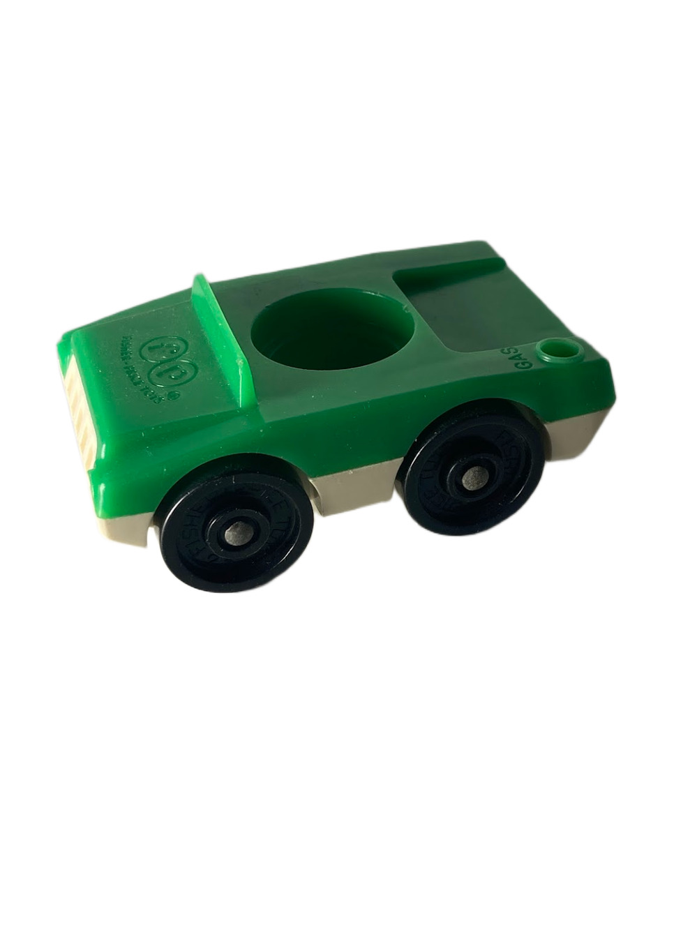 Vintage Fisher Price Little People Green and White One Seater Car